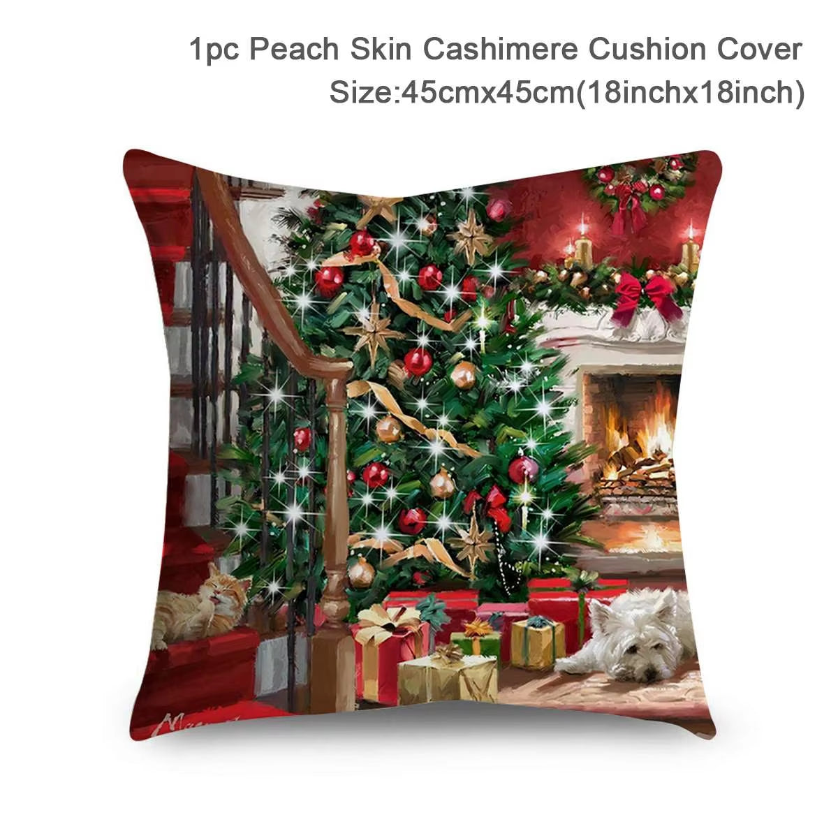 Merry Christmas Cushion Cover Santa Claus Elk Christmas Decoration for Home 2024 Christmas Ornaments Natal Navidad New Year 2023