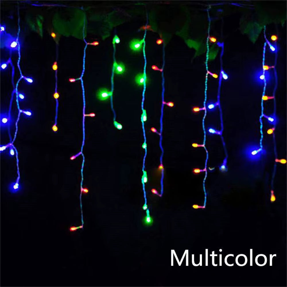 Christmas Lights Waterfall Outdoor Decoration 5M Droop 0.4-0.6M Led Lights Curtain String Lights Party Ggarden Eaves Decoration
