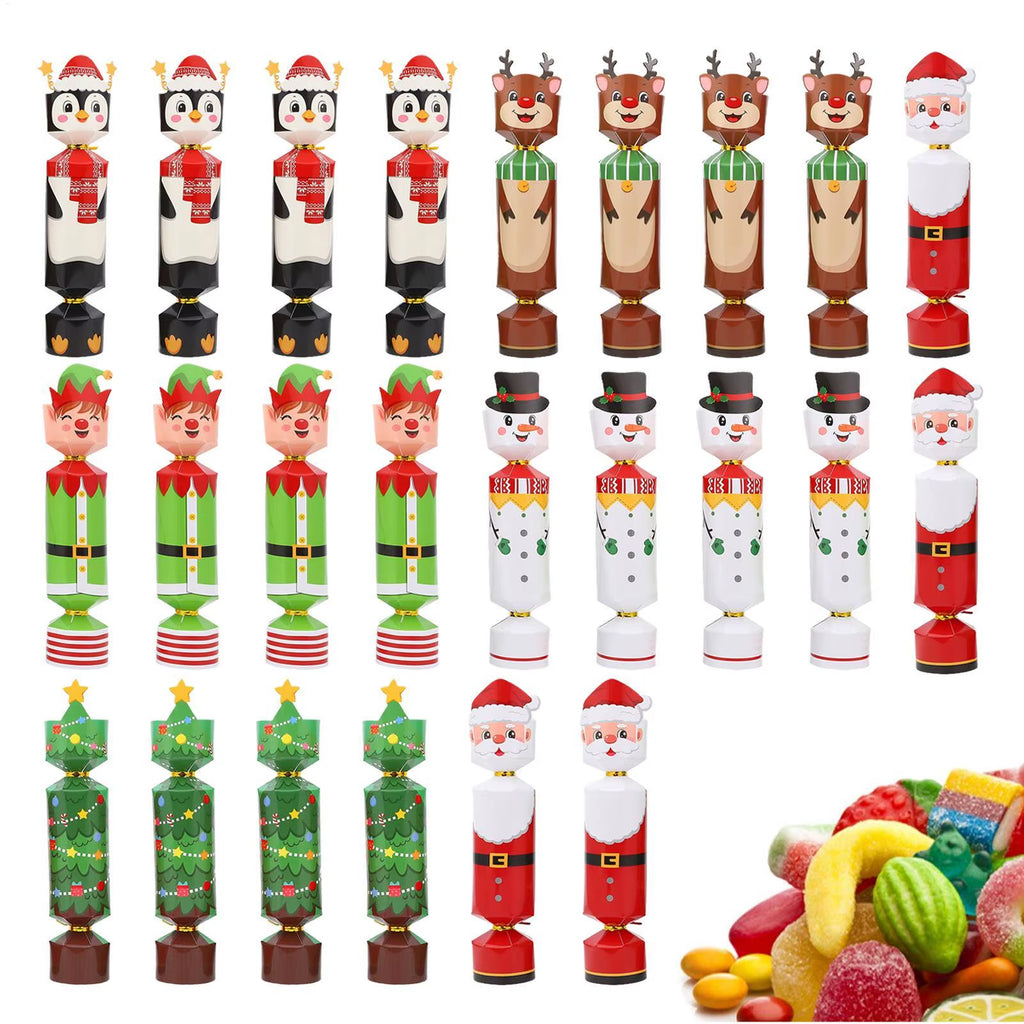 Christmas Cracker 24 Piece Christmas Crackers for Kids Includes Decoration Supplies for Thanksgiving Table Boys Girls Kids