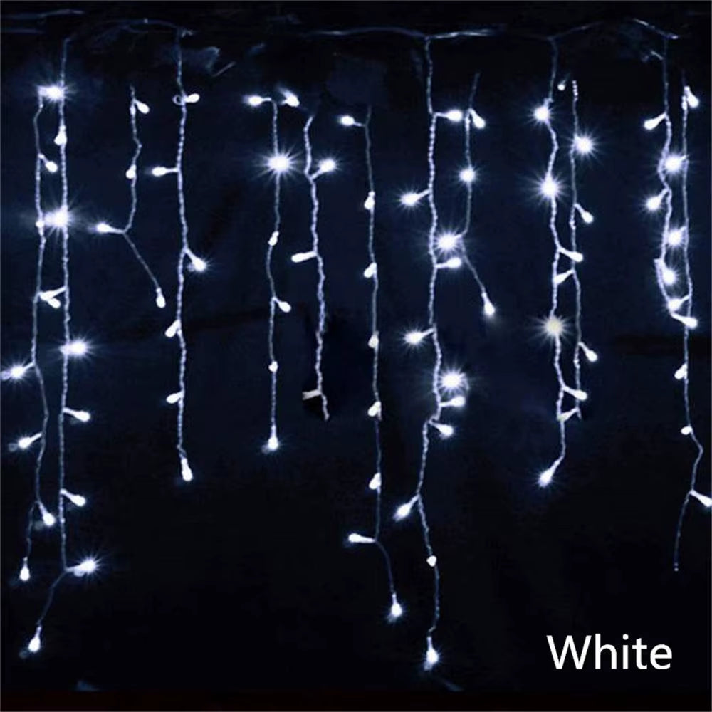 Christmas Lights Waterfall Outdoor Decoration 5M Droop 0.4-0.6M Led Lights Curtain String Lights Party Ggarden Eaves Decoration