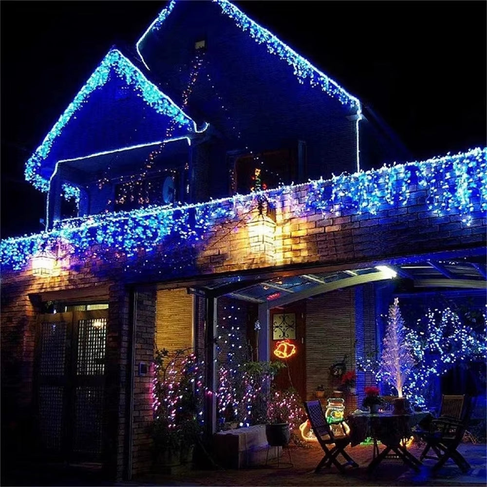 Christmas Lights Waterfall Outdoor Decoration 5M Droop 0.4-0.6M Led Lights Curtain String Lights Party Ggarden Eaves Decoration