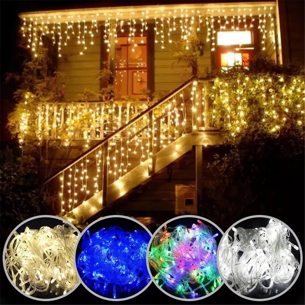 Christmas Lights Waterfall Outdoor Decoration 5M Droop 0.4-0.6M Led Lights Curtain String Lights Party Ggarden Eaves Decoration